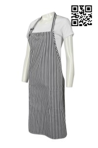 AP080  訂製度身圍裙款式    自訂條紋圍裙款式  校工圍裙 黑白間條  製作餐飲圍裙款式   圍裙中心